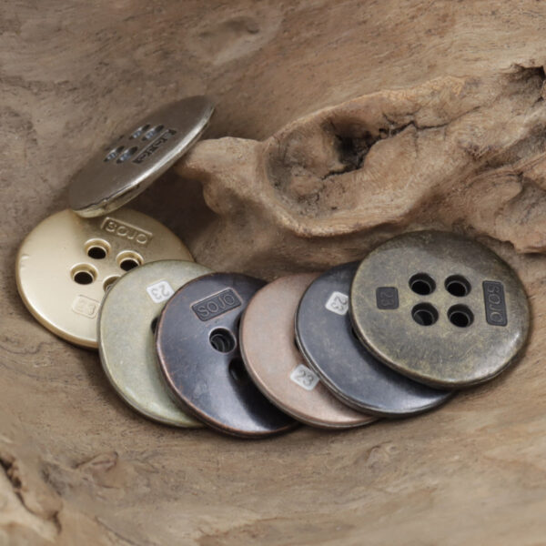 Retro Tin Colored 4 Hole Zinc Alloy Metal Buttons 10PCS - Lots of Buttons