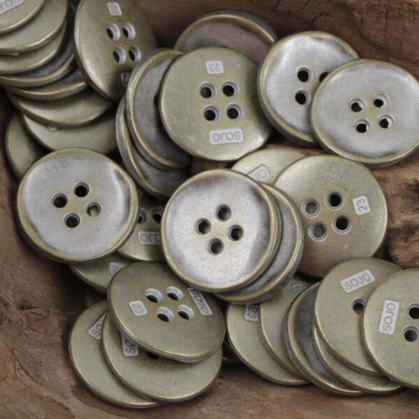 Retro Tin Colored 4 Hole Zinc Alloy Metal Buttons 10PCS - Lots of Buttons