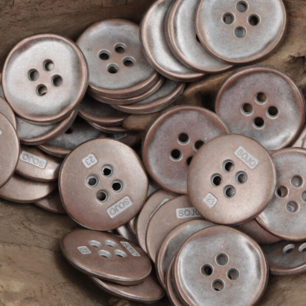 Retro Tin Colored 4 Hole Zinc Alloy Metal Buttons 10PCS - Lots of Buttons