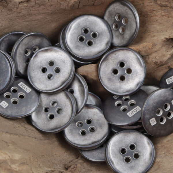 Retro Tin Colored 4 Hole Zinc Alloy Metal Buttons 10PCS - Lots of Buttons