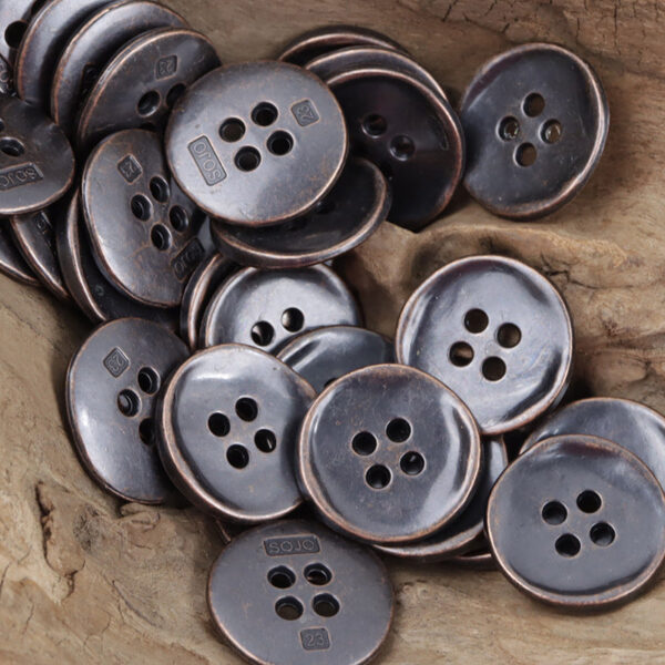 Retro Tin Colored 4 Hole Zinc Alloy Metal Buttons 10PCS - Lots of Buttons