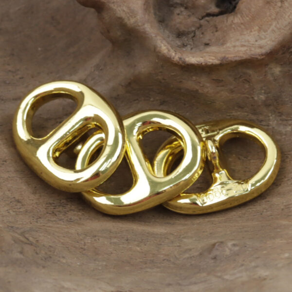 Pig Nose-Shaped Gold Metal Buttons with Shank 10pcs - Image 3