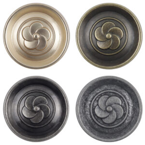 Round Vintage Camellia Bronze Metal Shank Buttons 10pcs - Lots of Buttons