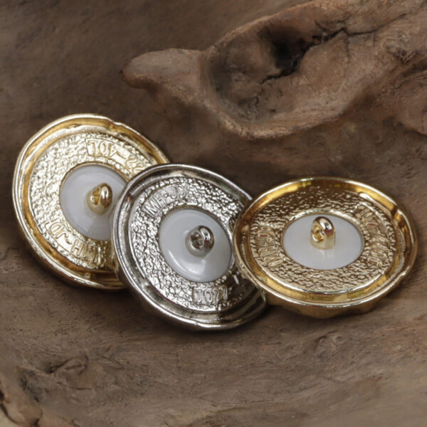 Gold and Silver Shamrock Resin-Metal Combination Buttons 10pcs - Image 2