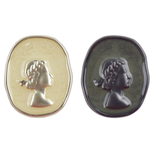 Painted Braid Girl Metal Decorative Buttons with Shank,10pcs - Lots of Buttons