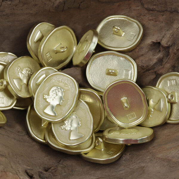 Painted Braid Girl Metal Decorative Buttons with Shank,10pcs - Lots of Buttons
