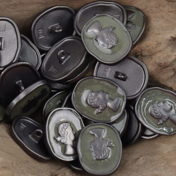 Painted Braid Girl Metal Decorative Buttons with Shank,10pcs - Lots of Buttons