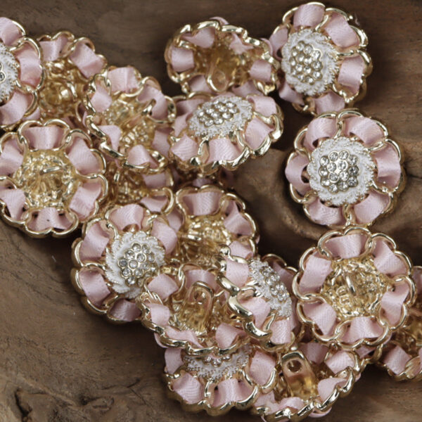 Hydrangea Handmade Hot-Fix Rhinestone Metal Decorative Buttons 10pcs - Image 4