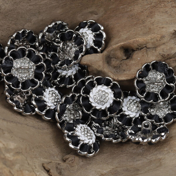 Hydrangea Handmade Hot-Fix Rhinestone Metal Decorative Buttons 10pcs - Image 5