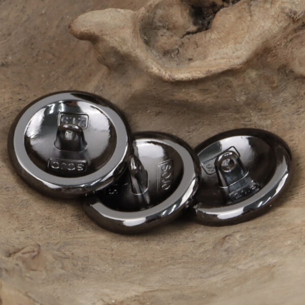 Camellia Pattern Shiny Black Metal Shank Buttons for Hoodies 10pcs - Image 3