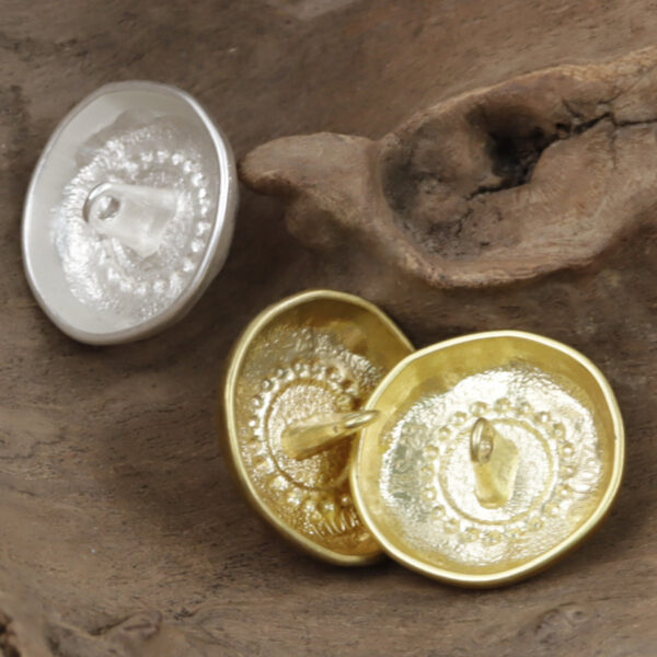 Gold Silver Metal Buttons with White Pearls for Cashmere Cardigans 10pcs - Image 2