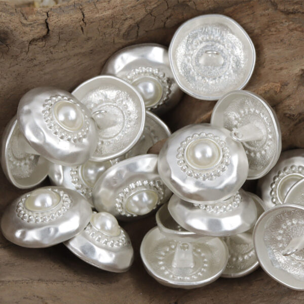 Gold Silver Metal Buttons with White Pearls for Cashmere Cardigans 10pcs - Image 3