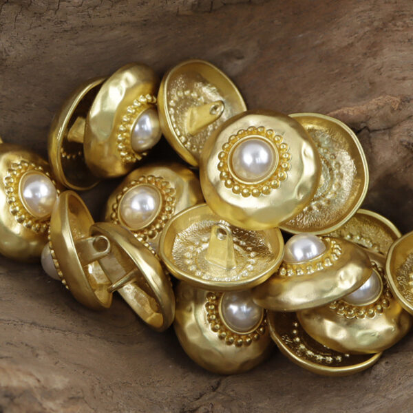 Gold Silver Metal Buttons with White Pearls for Cashmere Cardigans 10pcs - Image 4