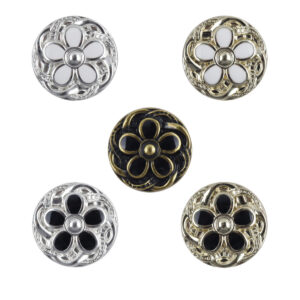 19MM Daisy-Shaped White Gold Metal Buttons for Woolen Short Coats 10pcs