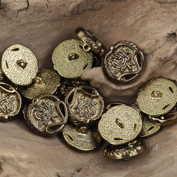 Vintage Silver Gold Rose Metal Decorative Buttons for Hat Bag Making 10pcs - Image 2
