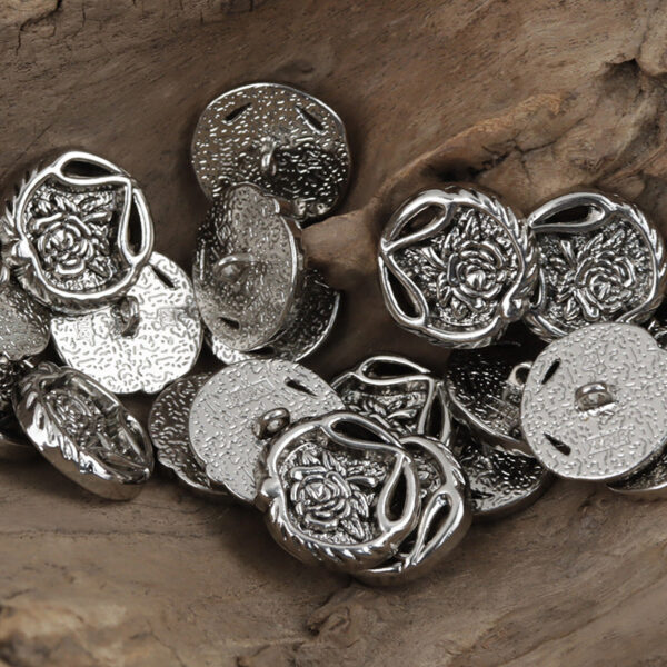 Vintage Silver Gold Rose Metal Decorative Buttons for Hat Bag Making 10pcs - Image 3