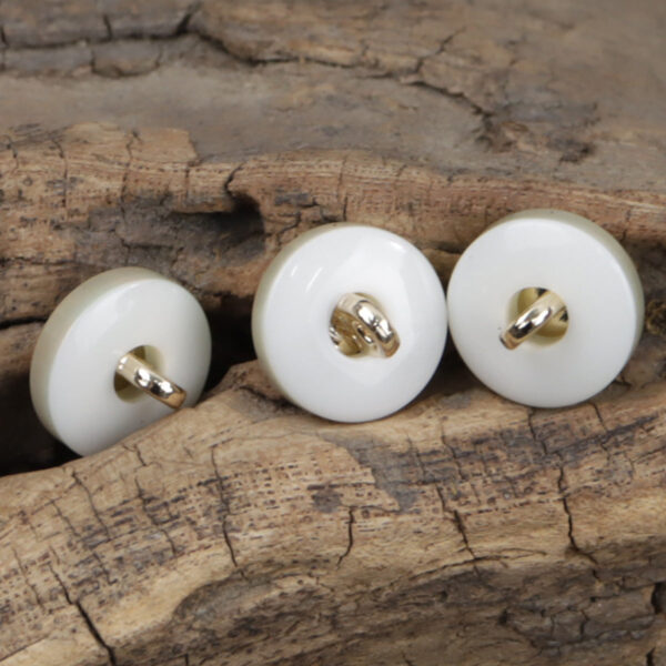 11.5mm Round Beige Decorative Resin Buttons with Metal Handle 20pcs - Image 2