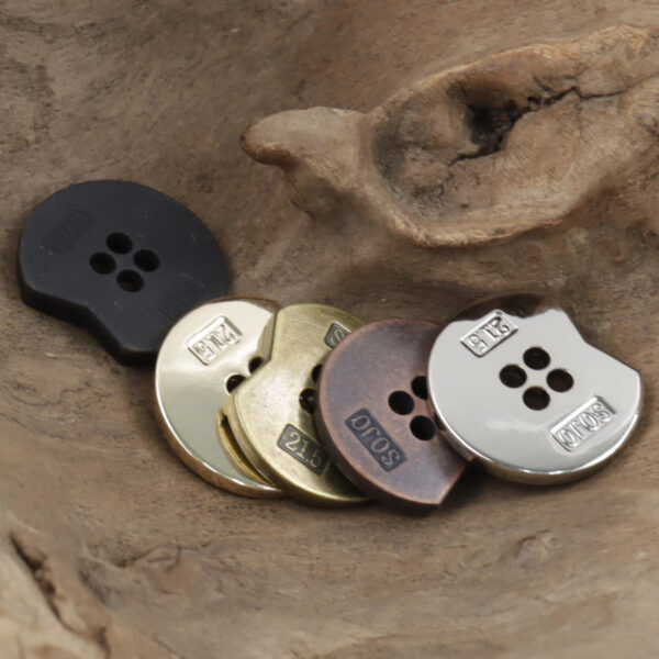 Minimalist Irregular Notched 4-Hole Metal Buttons 10pcs - Lots of Buttons
