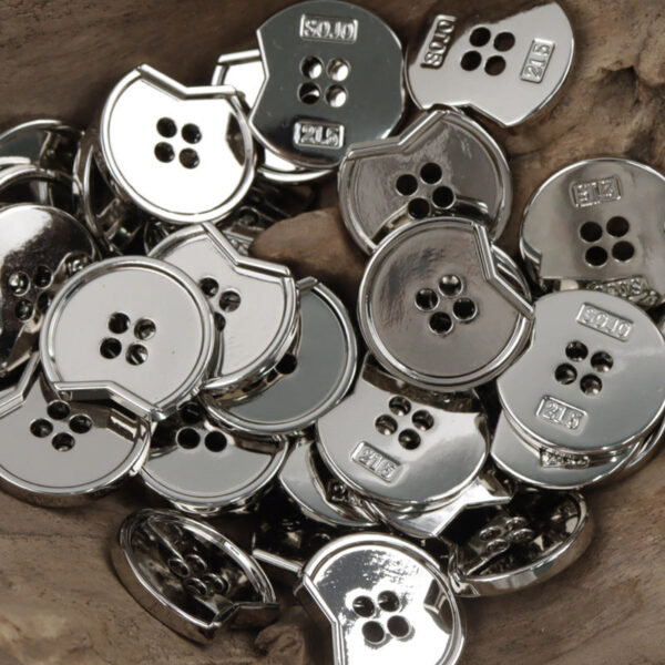 Minimalist Irregular Notched 4-Hole Metal Buttons 10pcs - Lots of Buttons