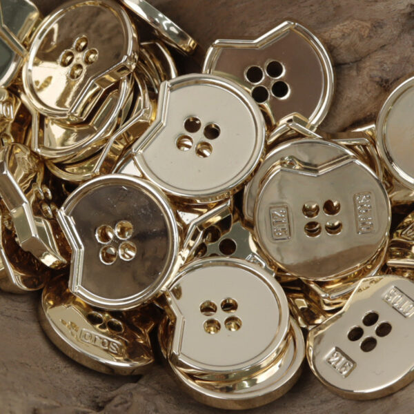 Minimalist Irregular Notched 4-Hole Metal Buttons 10pcs - Lots of Buttons