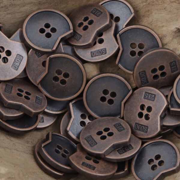 Minimalist Irregular Notched 4-Hole Metal Buttons 10pcs - Lots of Buttons