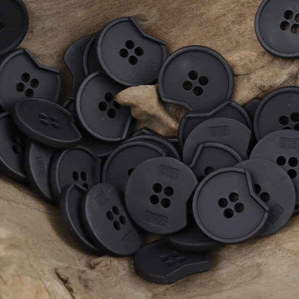 Minimalist Irregular Notched 4-Hole Metal Buttons 10pcs - Lots of Buttons