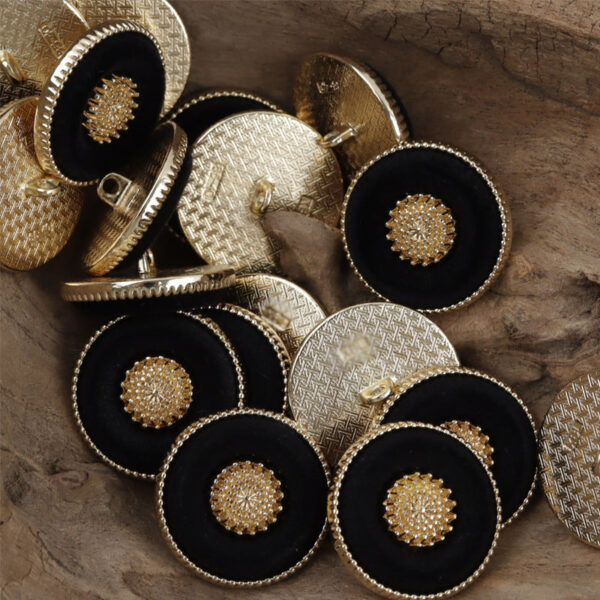 Round Snow Velvet White Gold Metal Buttons for Lady's Luxurious Coats 10pcs