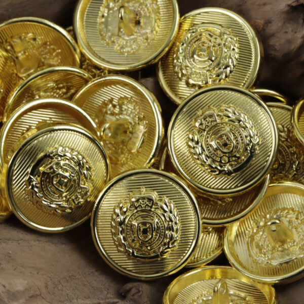 Vintage British School Style Wheat Shield Metal Buttons 10pcs - Image 3