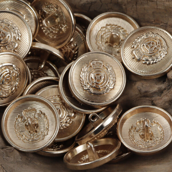 Vintage British School Style Wheat Shield Metal Buttons 10pcs - Image 4