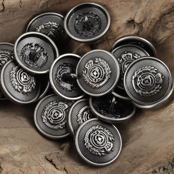 Vintage British School Style Wheat Shield Metal Buttons 10pcs - Image 6