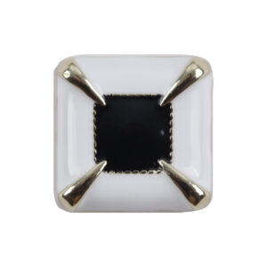Square Black Glued Metal Buttons for Fringed Thick Sweater Coats 10pcs