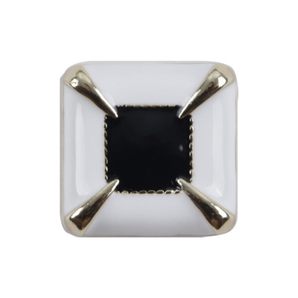 Square Black Glued Metal Buttons for Fringed Thick Sweater Coats 10pcs