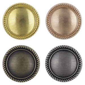 Vintage Striped Zinc Alloy Metal Buttons with Shank 10pcs - Lots of Buttons