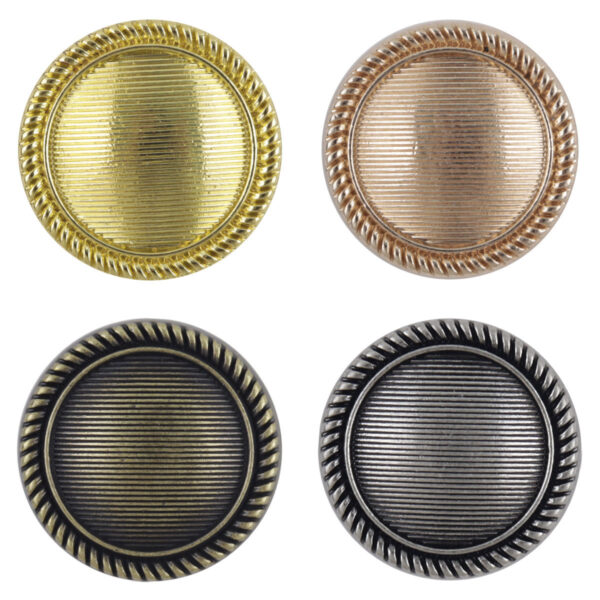 Vintage Striped Zinc Alloy Metal Buttons with Shank 10pcs - Lots of Buttons