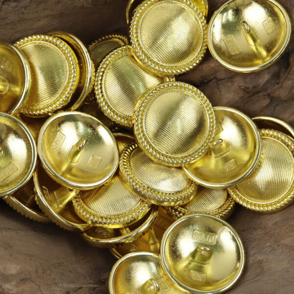 Vintage Striped Zinc Alloy Metal Buttons with Shank 10pcs - Lots of Buttons