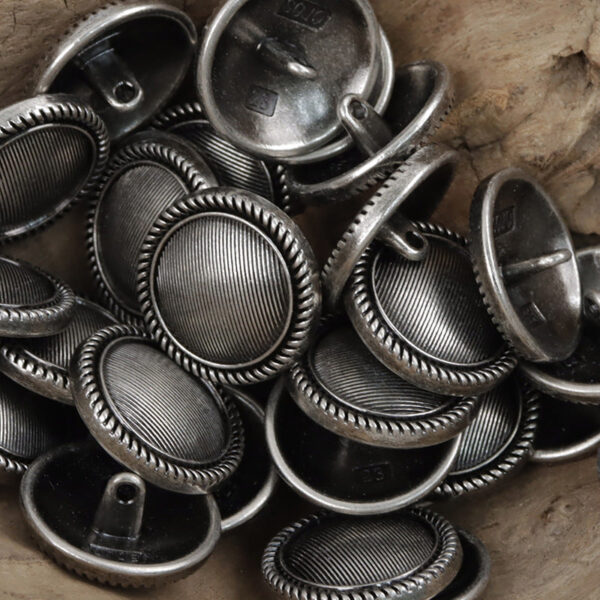 Vintage Striped Zinc Alloy Metal Buttons with Shank 10pcs - Lots of Buttons