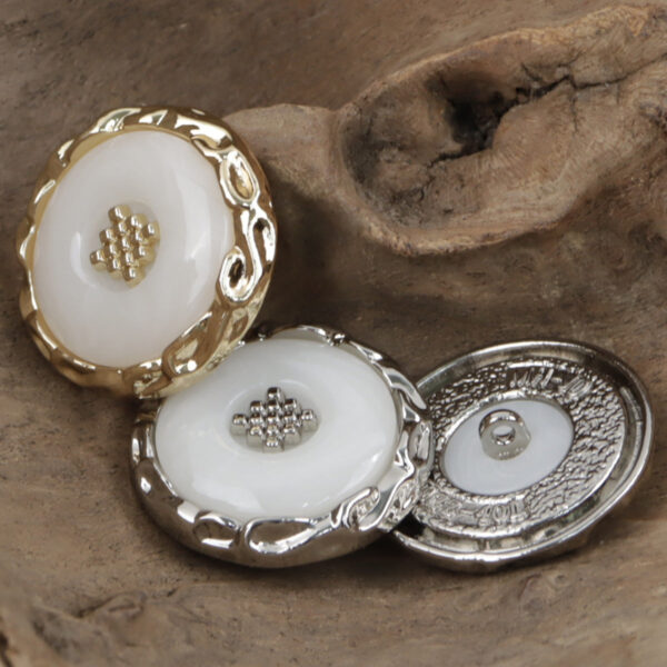 Light Gold and Silver Lace Metal Buttons for Lady Woolen Coats 10pcs - Image 3