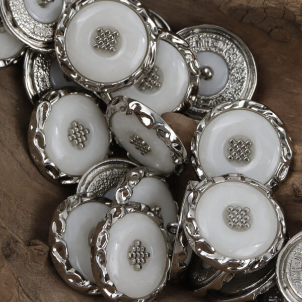 Light Gold and Silver Lace Metal Buttons for Lady Woolen Coats 10pcs - Image 5