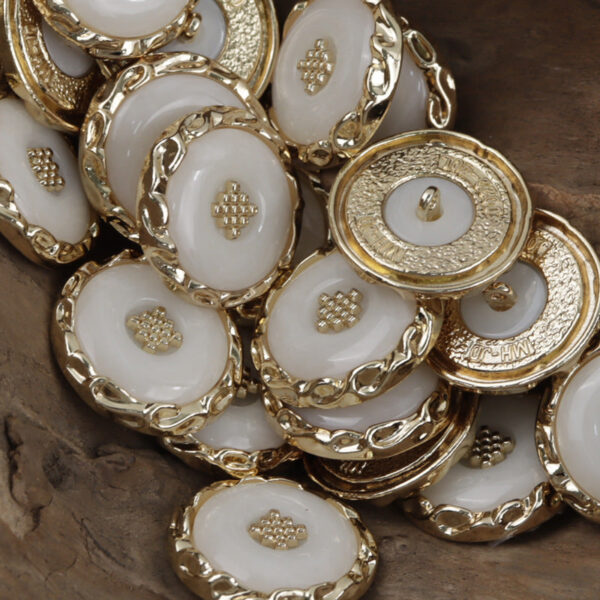 Light Gold and Silver Lace Metal Buttons for Lady Woolen Coats 10pcs - Image 4
