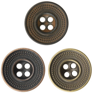 Granular Cap-Shaped Antique Tin Colored Metal Button for Retro Fashion 10pcs - Lots of Buttons