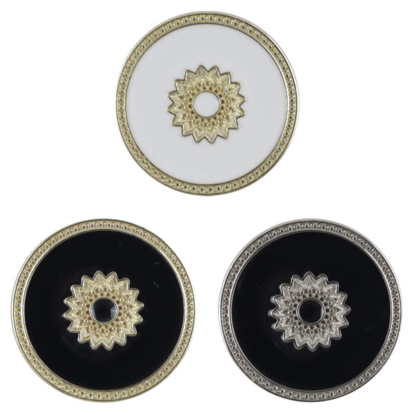 Embellished Floral White Gold Tone Metal Personalized Buttons 10pcs
