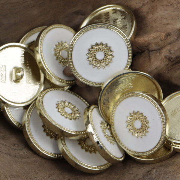Embellished Floral White Gold Tone Metal Personalized Buttons 10pcs - Image 4