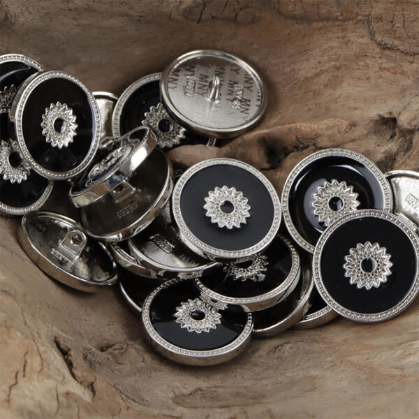 Embellished Floral White Gold Tone Metal Personalized Buttons 10pcs - Image 6