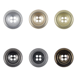 Vintage Double-Sided Aged Gold Silver 4-Hole Metal Buttons,10pcs - Lots of Buttons