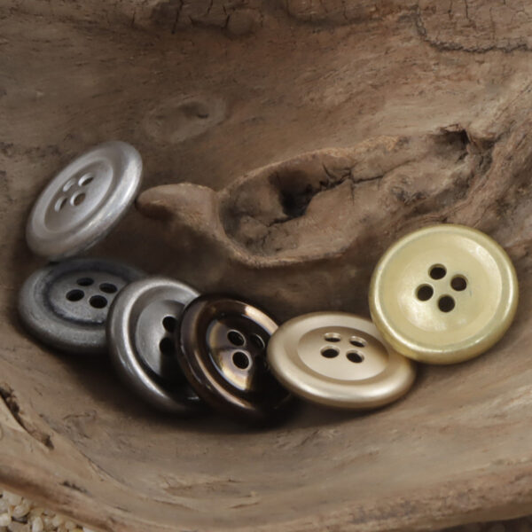 Vintage Double-Sided Aged Gold Silver 4-Hole Metal Buttons,10pcs - Lots of Buttons