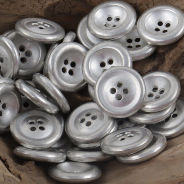 Vintage Double-Sided Aged Gold Silver 4-Hole Metal Buttons,10pcs - Lots of Buttons