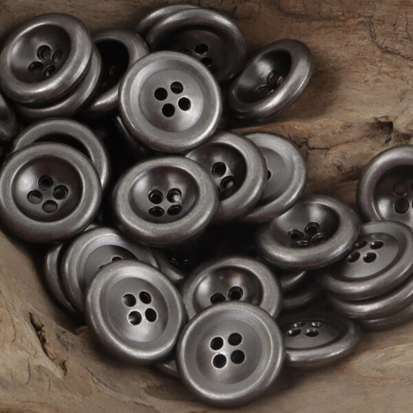 Vintage Double-Sided Aged Gold Silver 4-Hole Metal Buttons,10pcs - Lots of Buttons