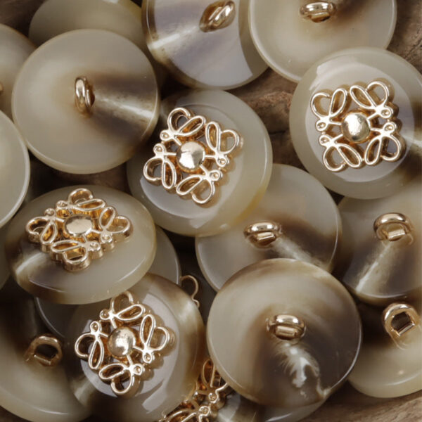 Metal Butterfly Pattern Resin Buttons for Woolen Suits Coat 10pcs - Image 2