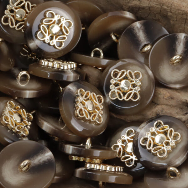 Metal Butterfly Pattern Resin Buttons for Woolen Suits Coat 10pcs - Image 3