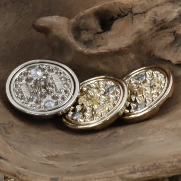 Palace-Style Diamond-Inlaid Hollow Windmill Metal Button 10pcs - Image 2